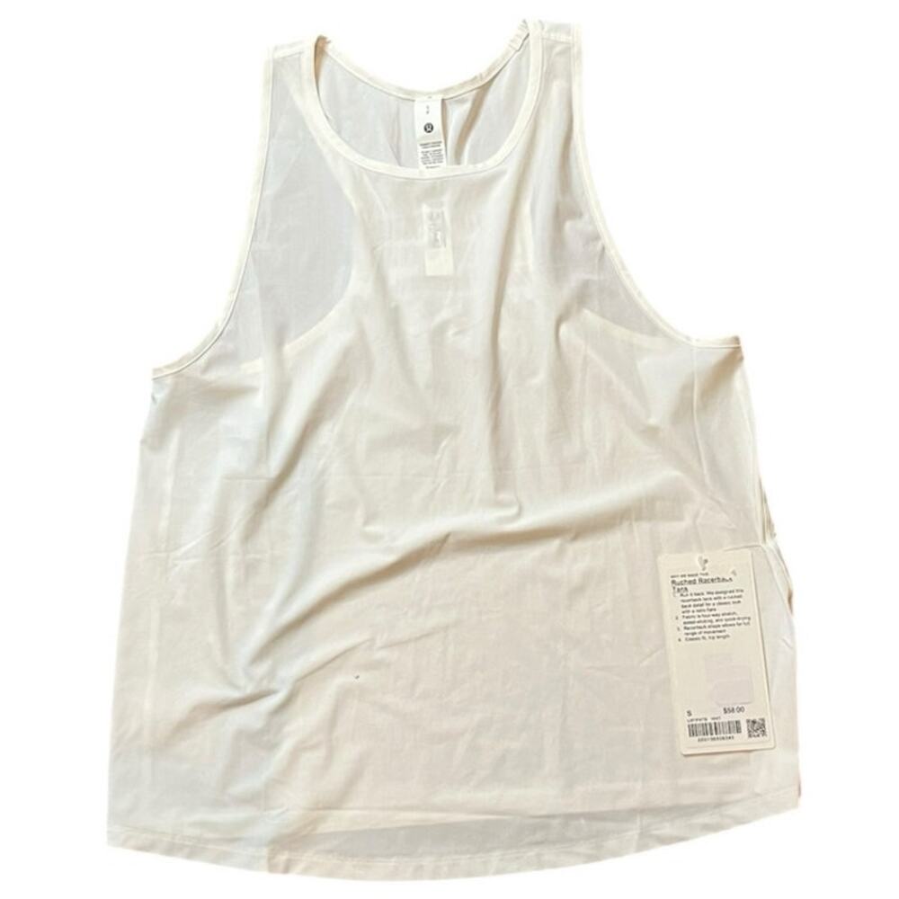 Lululemon Ruched Racerback Tank Top White Size Small NWT